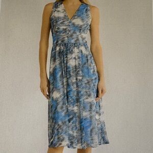 Nordstrom - DKNY, V-Neck hidden zipper sleeveless fit and flare midi dress.